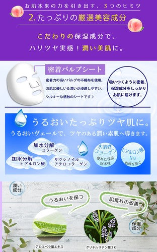 Milcera水蜜桃乳酸複合面膜 (7 片裝)